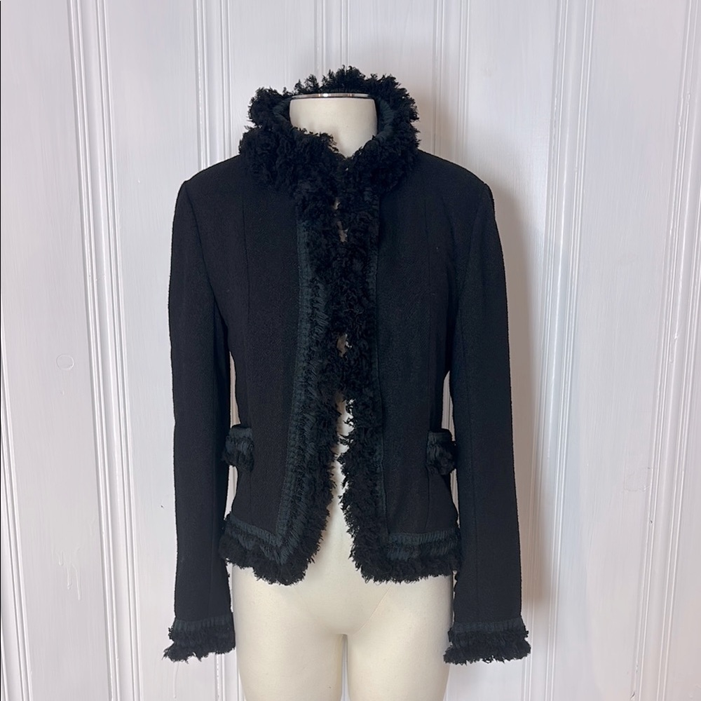 Ports 1961 Black Fringed Trim Blazer